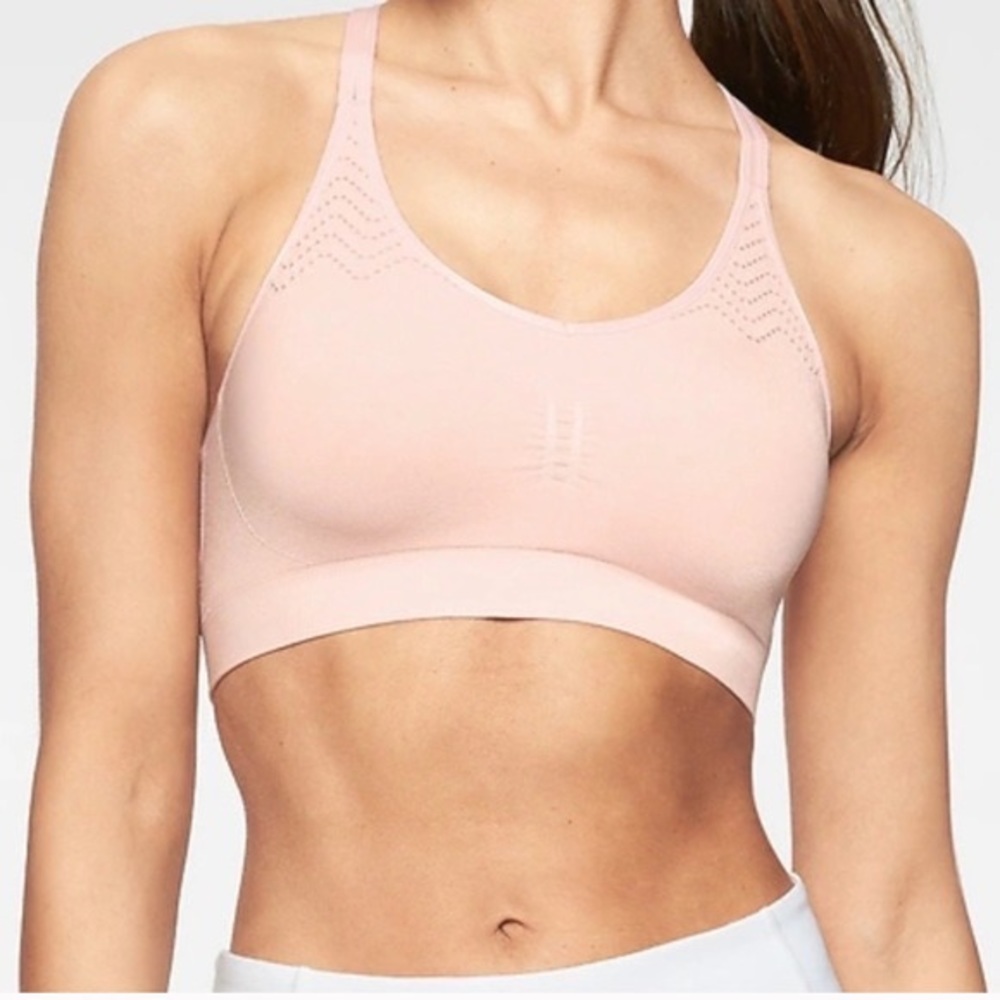 Athleta Mesh Around 2.0 Seamless Padded Racerback T-Strap Sports Bra - XL